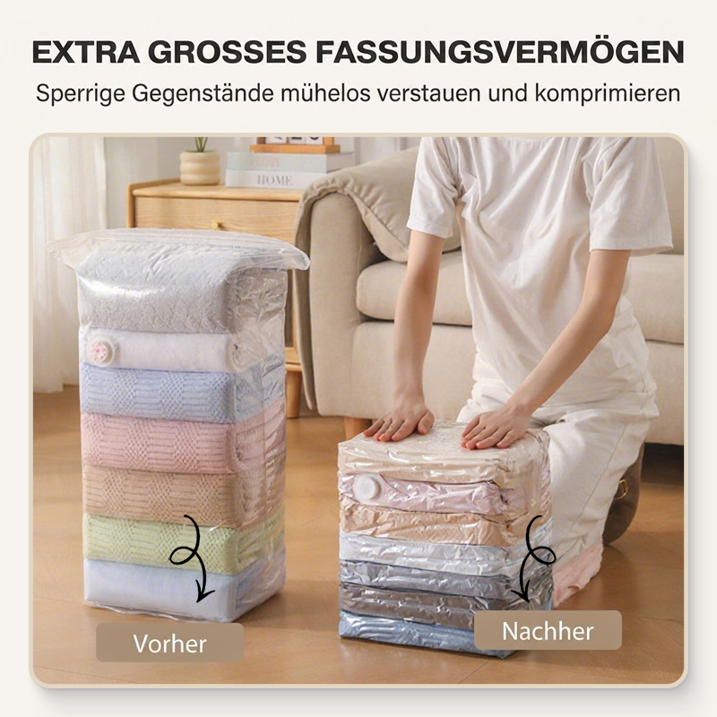 🧳💨Vakuum-Aufbewahrungsbeutel ohne Pumpe 🛏️🗄️