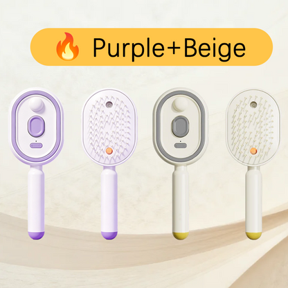 💖Scalp Massager Comb 💆‍♀️ – Self-Cleaning 🧼, Tangle-Free ✂️ & Frizz-Control Hair Brush with Soothing Mist Spray 💨✨ | Perfect for Dry, Brittle Hair 💧🌟