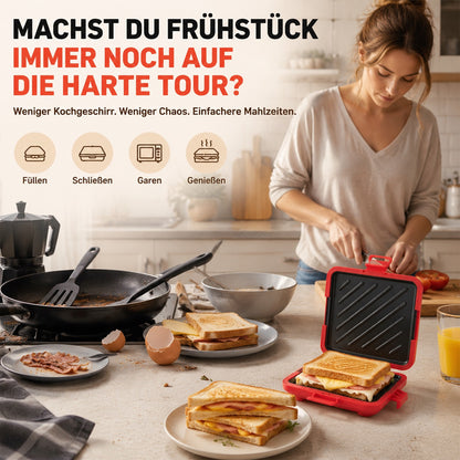🥪 50% RABATT! 🔥🍳Mikrowellen-Toaster & Sandwichmaker – Schnelle 3-Minuten-Zubereitung, Antihaft-Beschichtung & Leichte Reinigung 💡