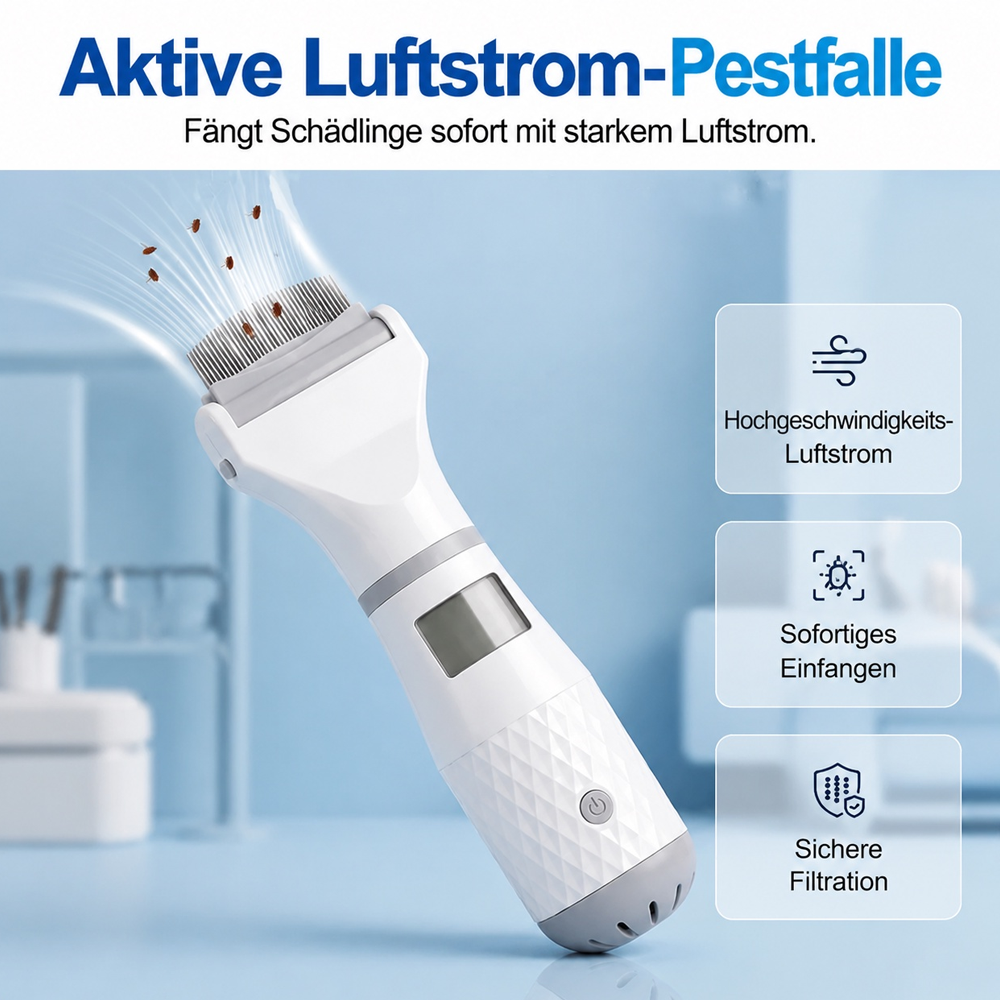 Elektrischer Flohkamm mit Absaugfunktion