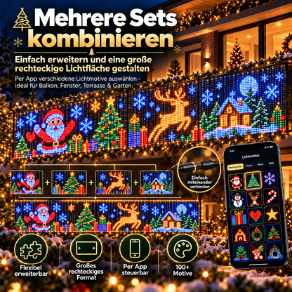 🔥🦌 Weihnachtsangebot – solange der Vorrat reicht! 🦌 Smarter LED-Lichtvorhang – erweiterbar & Weihnachtsmotive per App wählbar.