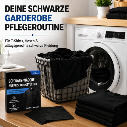 1 kaufen 1 GRATIS dazu🫧Schwarz-Wäsche Auffrischungstücher🖤Verblasste schwarze Kleidung wieder wie neu aussehen lassen
