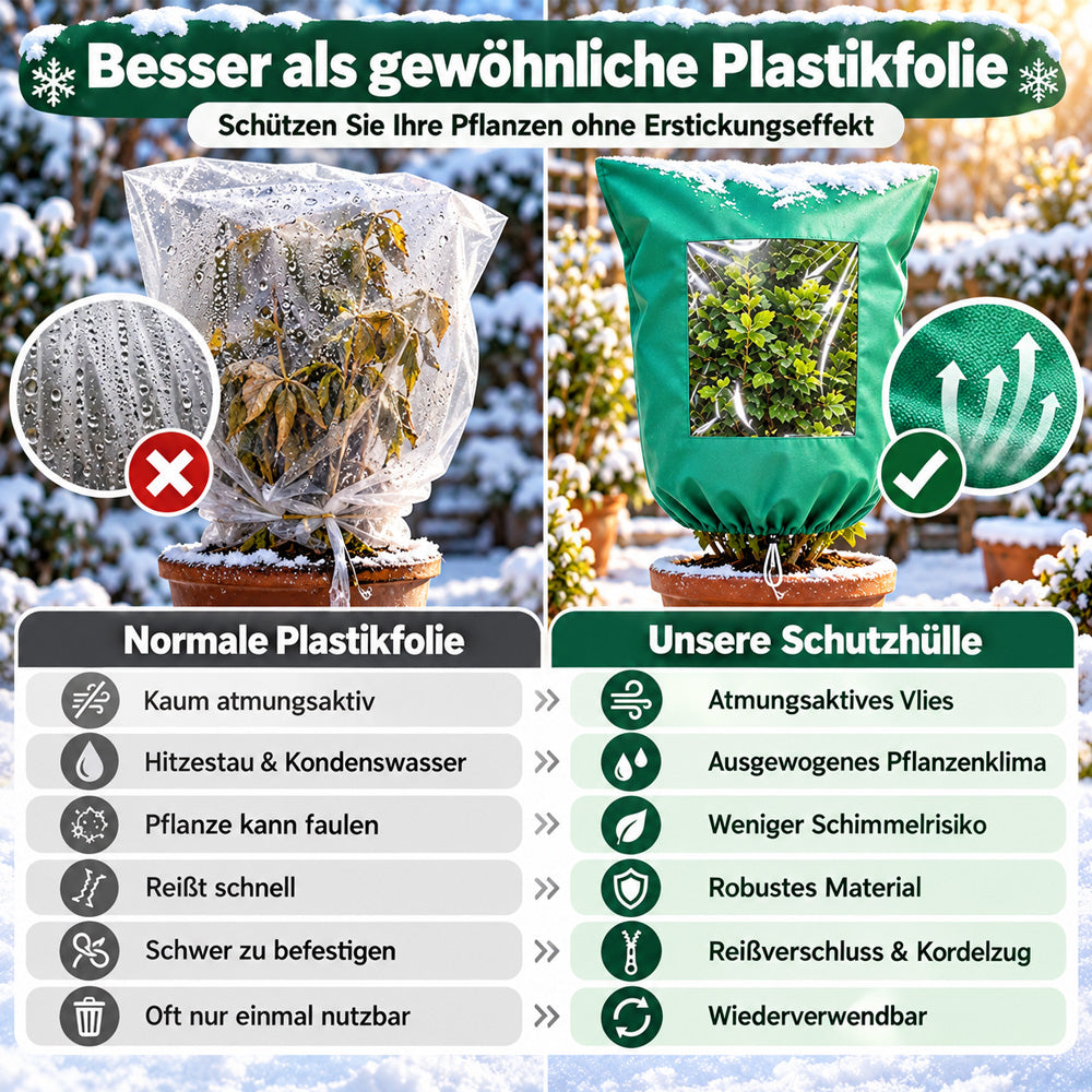 🌱 50% RABATT! ❄️ Winter-Pflanzenschutz – Mit Reißverschluss & Kordelzug ✨