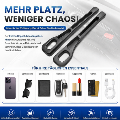 60%OFF🚗Nie wieder das Handy zwischen den Autositzen verlieren💺🌟Universeller Sitzlücken-Füller • Organizer mit Doppel-Fach🌟