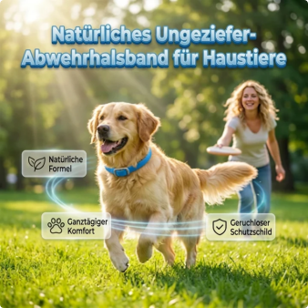🐈🐕Natürliches Floh- & Zeckenhalsband | Langzeitschutz für Hunde & Katzen