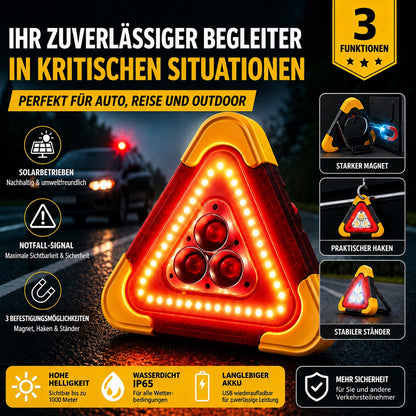 🚗Großes Sonderangebot – 51 % Rabatt🆘3-IN-1 Dreieckige Solar-Notfall-Signalleuchte für den Straßenrand✨