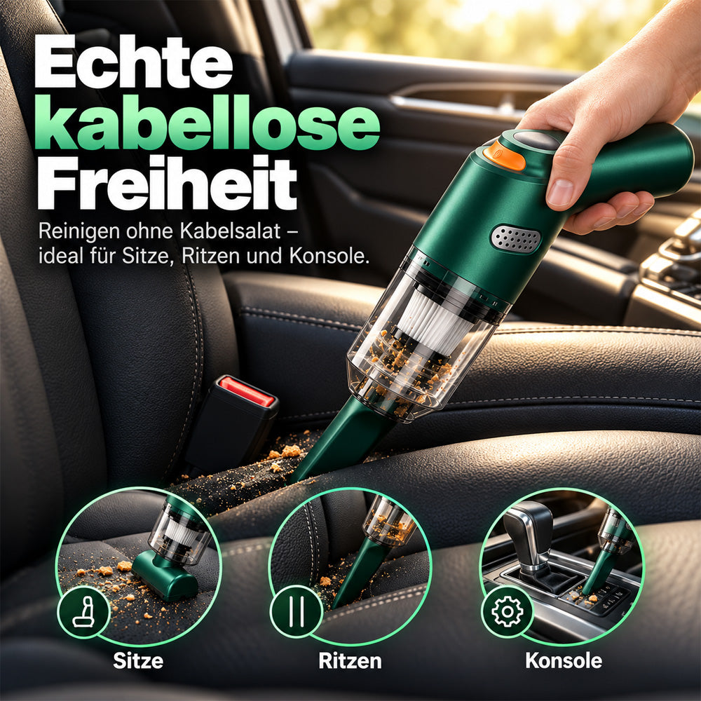 ⏰ Neu verbesserter kabelloser Autostaubsauger – 10.000 Pa Saugkraft & 4.000-mAh-Akku 🚗