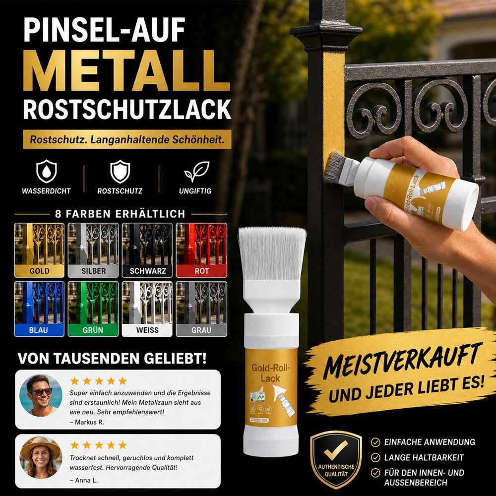 ✨ 50 % RABATT! Wasserbasierte Metallic-Silberfarbe mit integriertem Pinsel – kein extra Pinsel nötig. Deckt Kratzer und Flecken einfach ab. Perfekt zum Auffrischen & für DIY-Projekte! 🏠🎨