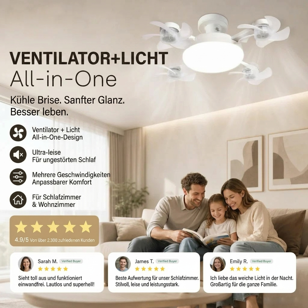 💡 JETZT 50 % RABATT! 🌀 2-in-1 LED-Deckenventilator mit Fernbedienung