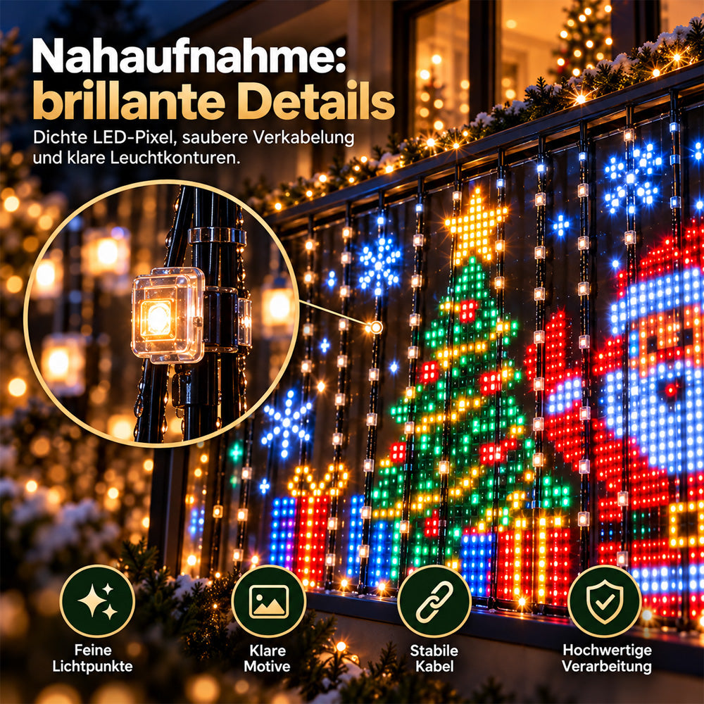 upsell🎄 Smarter LED-Lichtvorhang für Fenster & Wände – bringt Weihnachtszauber nach Hause (Copy)