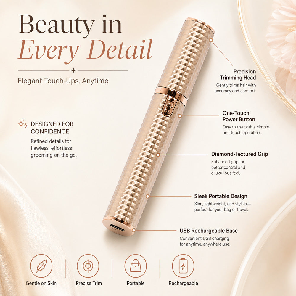 3-in-1 elektrischer Beauty-Trimmer – mit Wechselaufsätzen für Augenbrauen, Gesicht & Detailpflege – für einen gepflegten Look jederzeit und überall 🌍✨