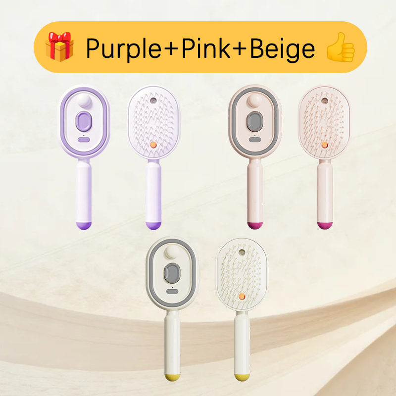 💖Scalp Massager Comb 💆‍♀️ – Self-Cleaning 🧼, Tangle-Free ✂️ & Frizz-Control Hair Brush with Soothing Mist Spray 💨✨ | Perfect for Dry, Brittle Hair 💧🌟