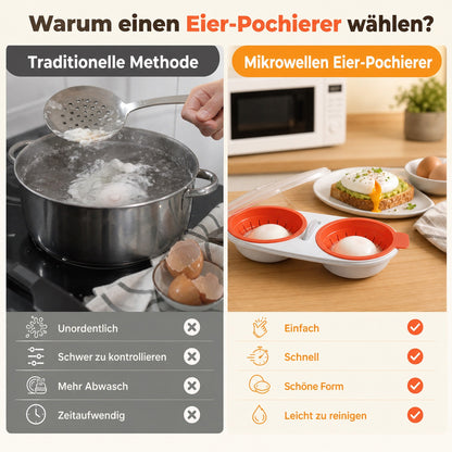 COOKEGGS Mikrowellen Eierkocher – Perfekte pochierte Eier in Minuten