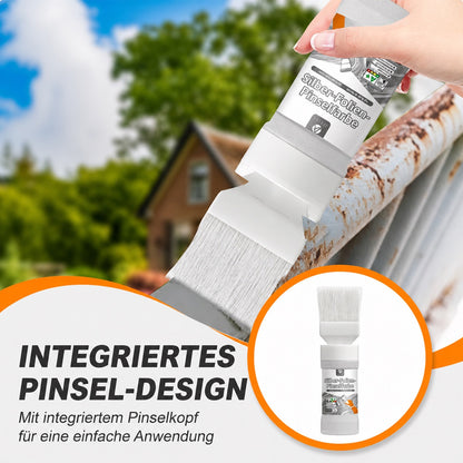 ✨ 50 % RABATT! Wasserbasierte Metallic-Silberfarbe mit integriertem Pinsel – kein extra Pinsel nötig. Deckt Kratzer und Flecken einfach ab. Perfekt zum Auffrischen & für DIY-Projekte! 🏠🎨