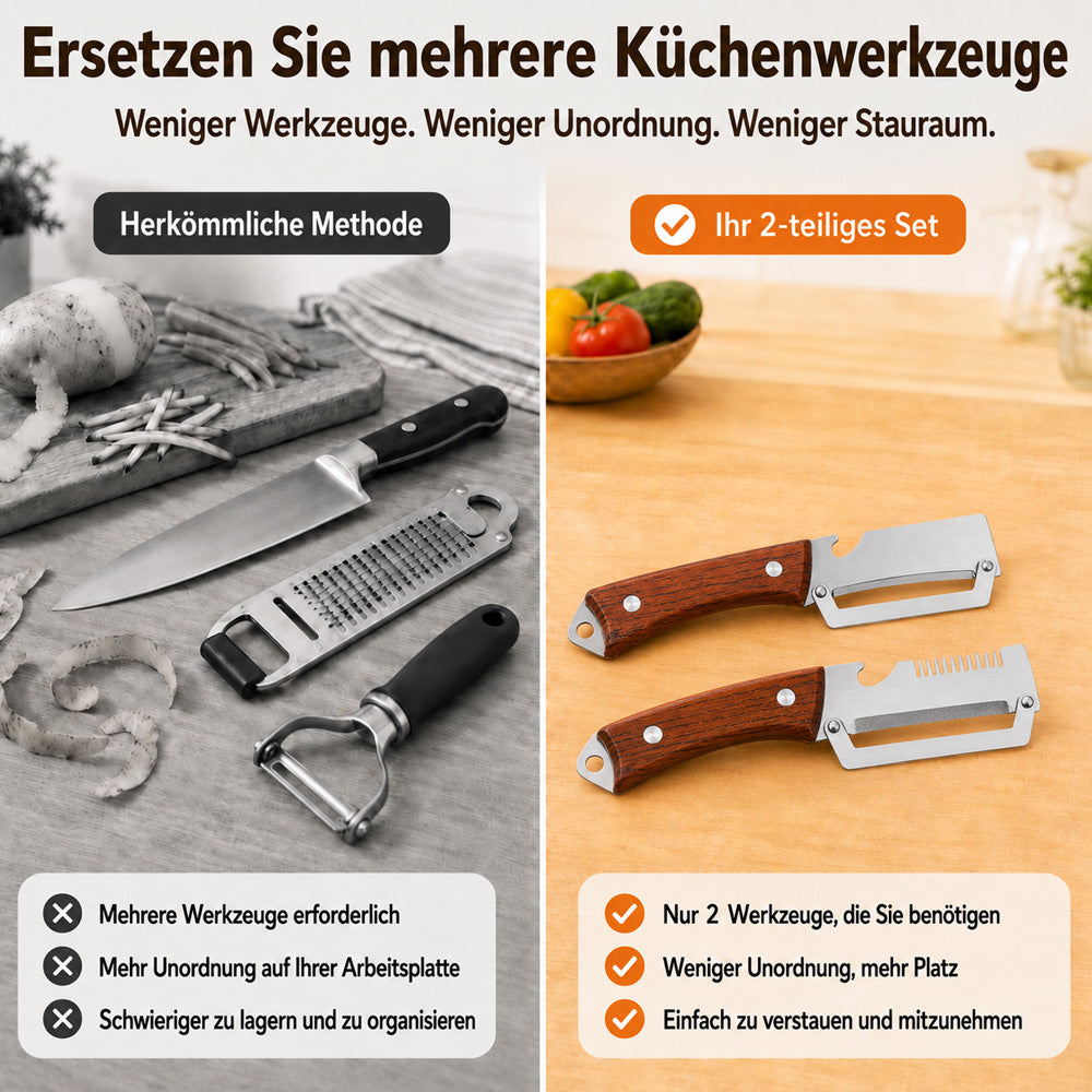 🔪🥬1 KAUFEN – 1 GRATIS ERHALTEN: Multifunktionaler Sparschäler 🥔🥕🍎🎁