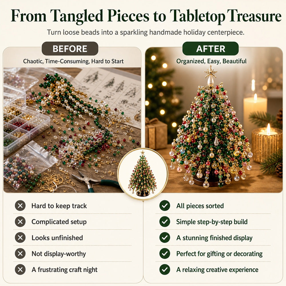 🎄✨ DIY Perlen-Weihnachtsbaum-Set – 🎅 Gestalte deine eigene funkelnde Weihnachtsdekoration