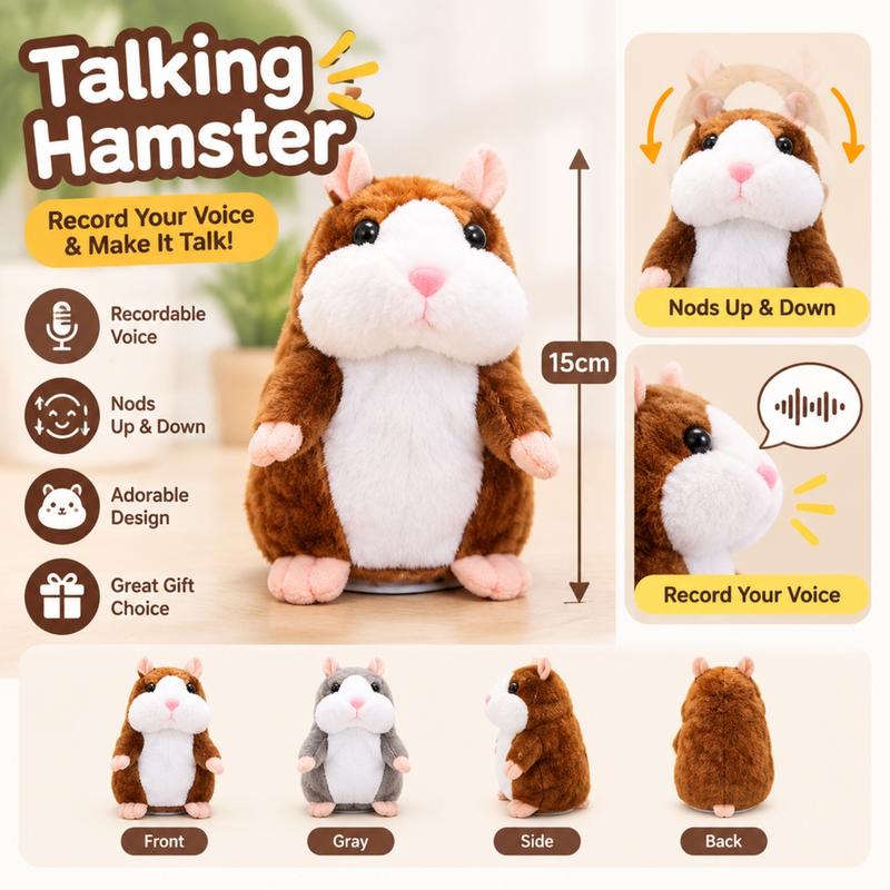 🐹Black Friday Deal 🔥 ✨Talking Hamster Plush – repeats whatever you say, auto head-shaking, hilarious fun for kids & adults.🎁