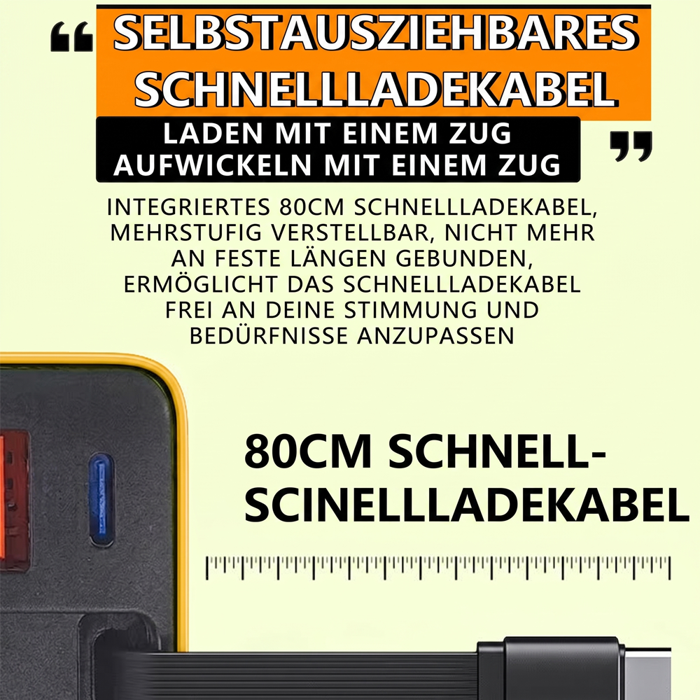 60%off3-in-1-GaN-Ladegerät, 80 W MAX skalierbares Schnelllademodul mit Typ-C-Kabel und 2 USB-Anschlüssen (Copy)