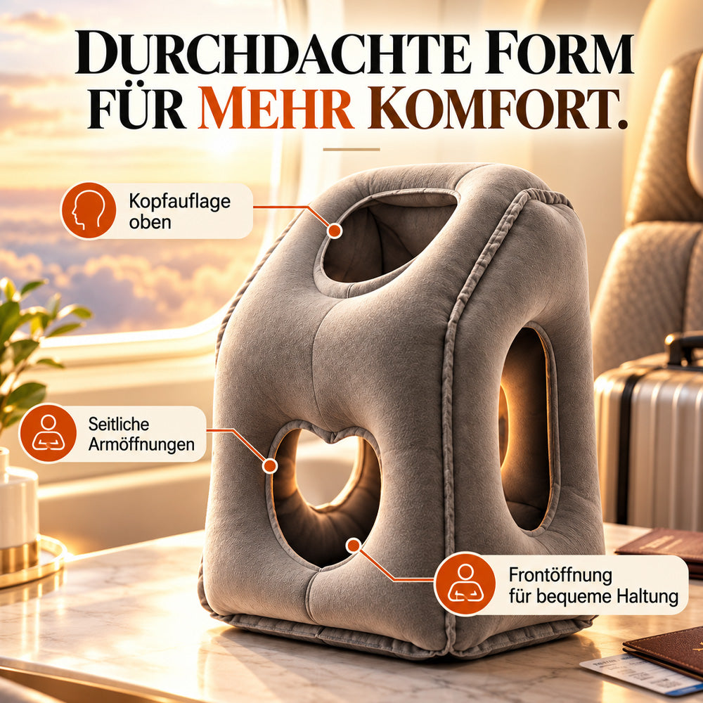 🔥50 % RABATT🌬️✈️😴 Tragbares, aufblasbares, ergonomisches Reisekissen: Genießen Sie jederzeit und überall einen angenehmen Schlaf 🧳💤