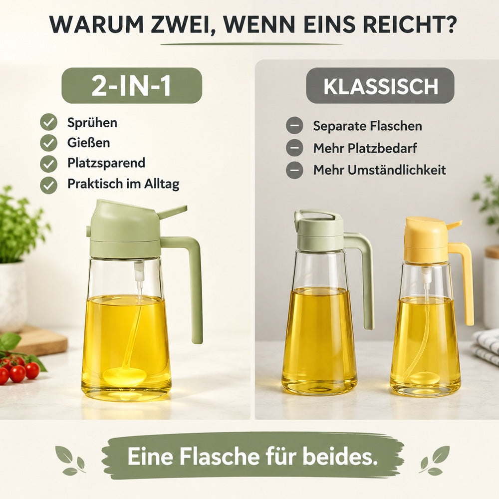 ✨ Schluss mit Tropfen & fettigen Ölflaschen – 2-in-1 Ölspender