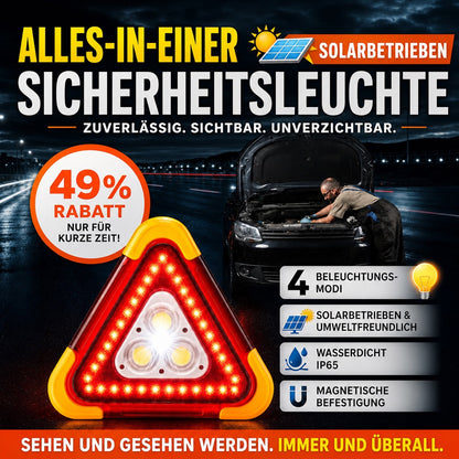 🚗Großes Sonderangebot – 51 % Rabatt🆘3-IN-1 Dreieckige Solar-Notfall-Signalleuchte für den Straßenrand✨