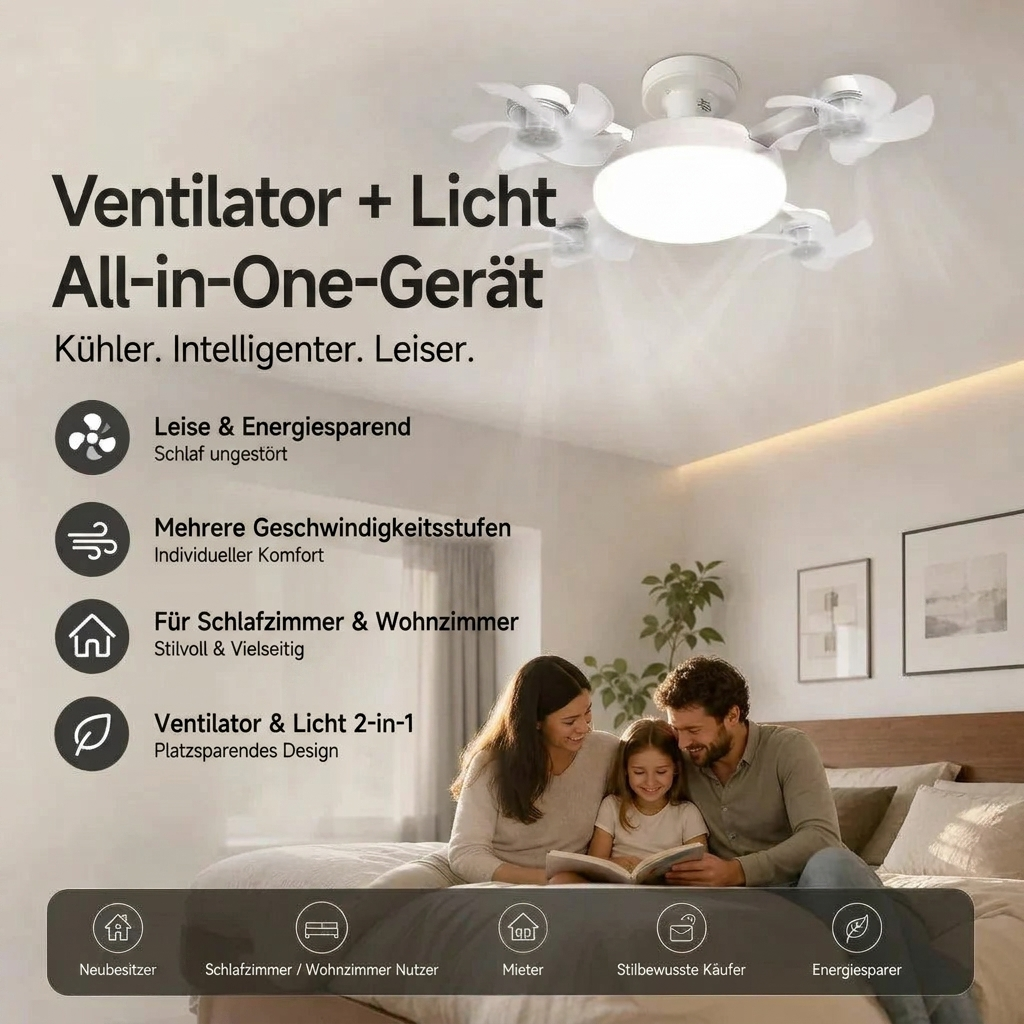 💡 JETZT 50 % RABATT! 🌀 2-in-1 LED-Deckenventilator mit Fernbedienung