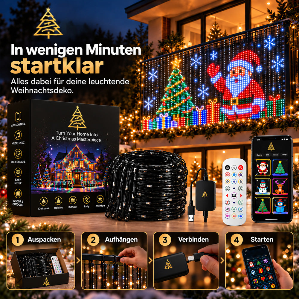 upsell🎄 Smarter LED-Lichtvorhang für Fenster & Wände – bringt Weihnachtszauber nach Hause (Copy)