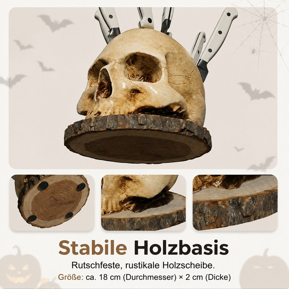 💀Halloween-Überraschung - bis zum halben Preis🎃Kreativer Totenkopf-Messerhalter aus Harz