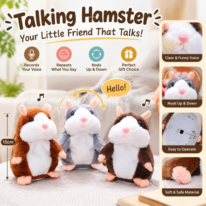 🐹Black Friday Deal 🔥 ✨Talking Hamster Plush – repeats whatever you say, auto head-shaking, hilarious fun for kids & adults.🎁