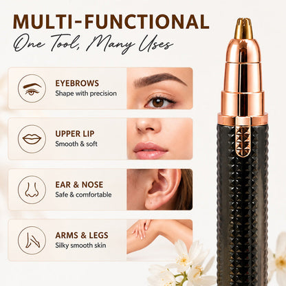3-in-1 elektrischer Beauty-Trimmer – mit Wechselaufsätzen für Augenbrauen, Gesicht & Detailpflege – für einen gepflegten Look jederzeit und überall 🌍✨