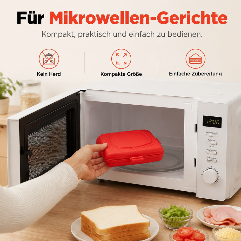🥪 50% RABATT! 🔥🍳Mikrowellen-Toaster & Sandwichmaker – Schnelle 3-Minuten-Zubereitung, Antihaft-Beschichtung & Leichte Reinigung 💡