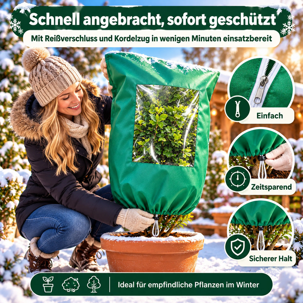 🌱 50% RABATT! ❄️ Winter-Pflanzenschutz – Mit Reißverschluss & Kordelzug ✨