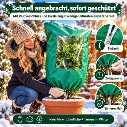 🌱 50% RABATT! ❄️ Winter-Pflanzenschutz – Mit Reißverschluss & Kordelzug ✨