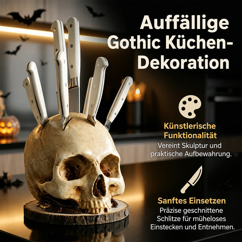 💀Halloween-Überraschung - bis zum halben Preis🎃Kreativer Totenkopf-Messerhalter aus Harz