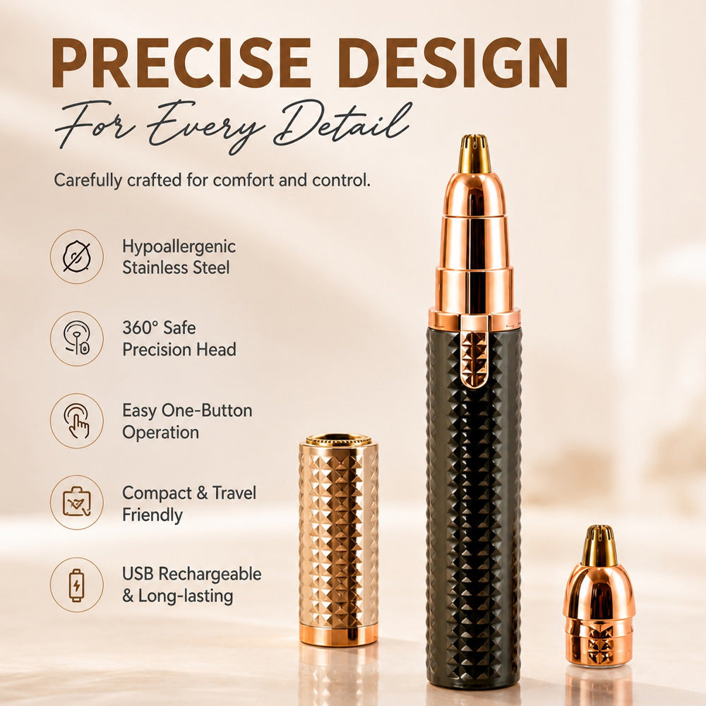 3-in-1 elektrischer Beauty-Trimmer – mit Wechselaufsätzen für Augenbrauen, Gesicht & Detailpflege – für einen gepflegten Look jederzeit und überall 🌍✨