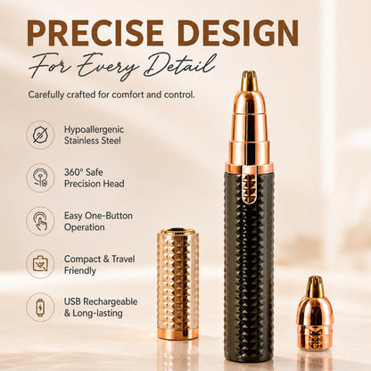 3-in-1 elektrischer Beauty-Trimmer – mit Wechselaufsätzen für Augenbrauen, Gesicht & Detailpflege – für einen gepflegten Look jederzeit und überall 🌍✨