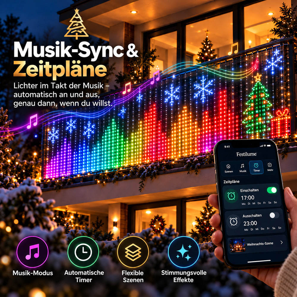 upsell🎄 Smarter LED-Lichtvorhang für Fenster & Wände – bringt Weihnachtszauber nach Hause (Copy)