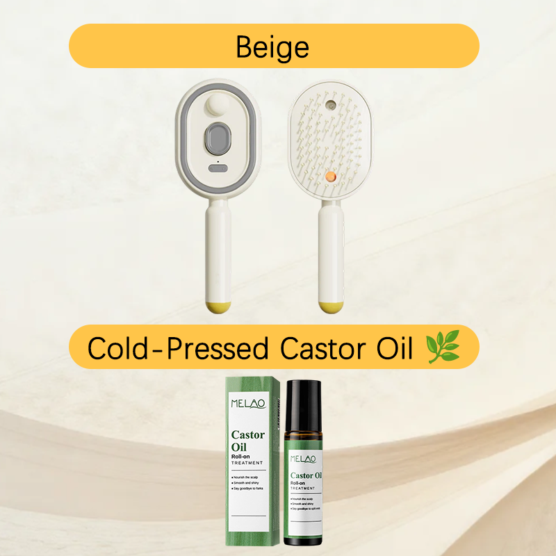 💖Scalp Massager Comb 💆‍♀️ – Self-Cleaning 🧼, Tangle-Free ✂️ & Frizz-Control Hair Brush with Soothing Mist Spray 💨✨ | Perfect for Dry, Brittle Hair 💧🌟