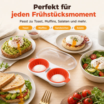 COOKEGGS Mikrowellen Eierkocher – Perfekte pochierte Eier in Minuten