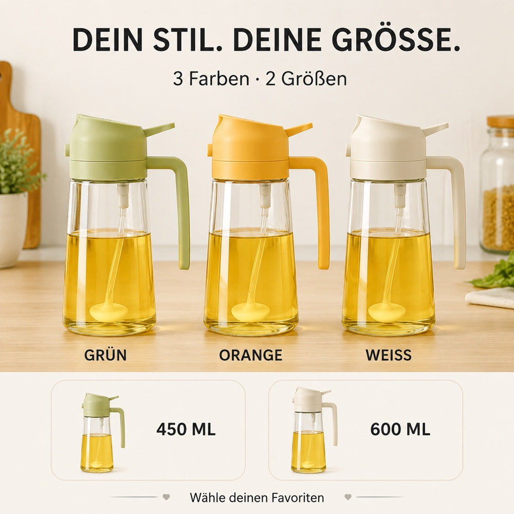 ✨ Schluss mit Tropfen & fettigen Ölflaschen – 2-in-1 Ölspender
