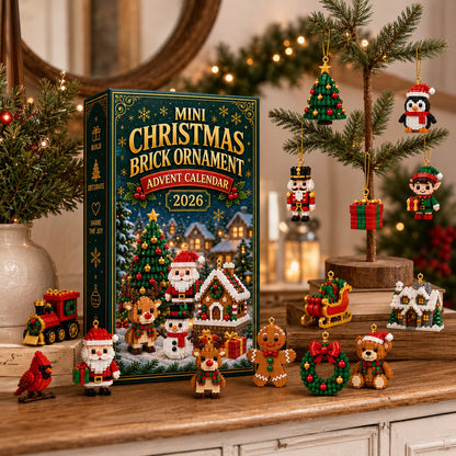 ⏳ Last day to save 49% – 🎄 12-Day Mini Christmas Ornament Advent Calendar | 12 unique festive buildable designs with hanging loops—perfect for decorating Christmas trees, wreaths, and holiday displays 🧱
