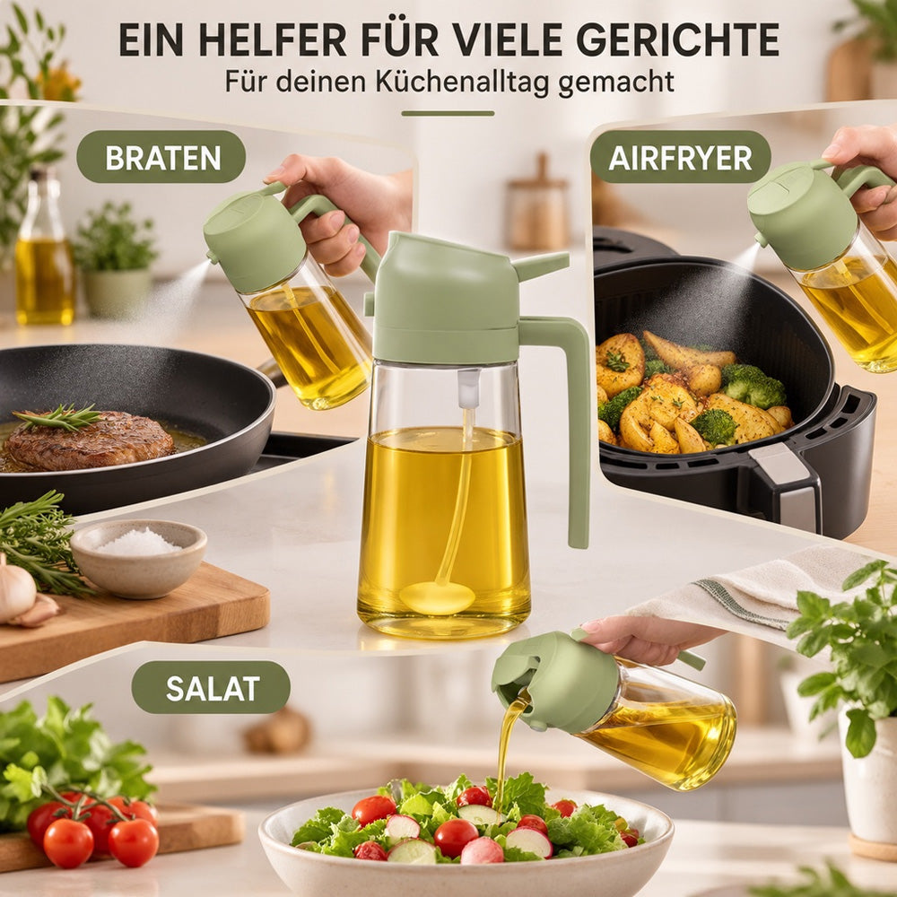 ✨ Schluss mit Tropfen & fettigen Ölflaschen – 2-in-1 Ölspender