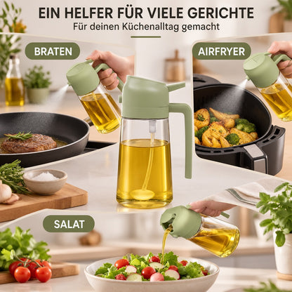 ✨ Schluss mit Tropfen & fettigen Ölflaschen – 2-in-1 Ölspender