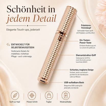 3-in-1 elektrischer Beauty-Trimmer – mit Wechselaufsätzen für Augenbrauen, Gesicht & Detailpflege – für einen gepflegten Look jederzeit und überall 🌍✨