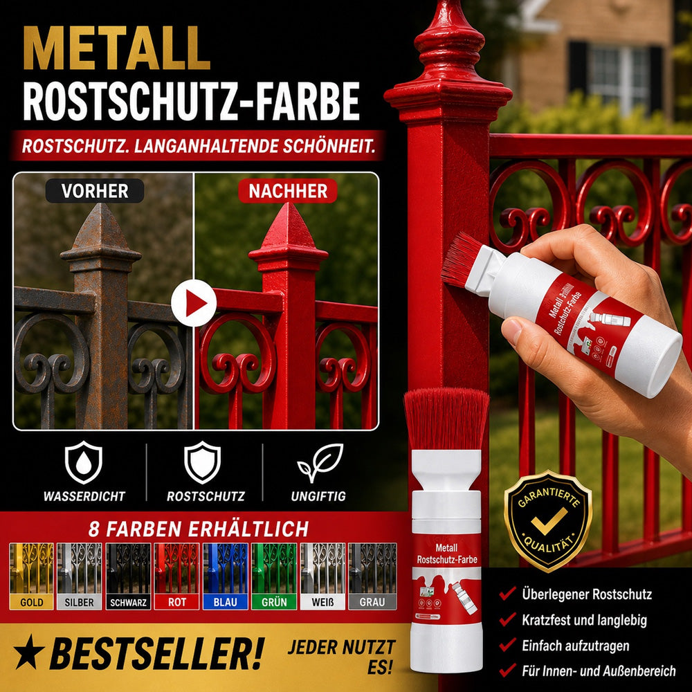 ✨ 50 % RABATT! Wasserbasierte Metallic-Silberfarbe mit integriertem Pinsel – kein extra Pinsel nötig. Deckt Kratzer und Flecken einfach ab. Perfekt zum Auffrischen & für DIY-Projekte! 🏠🎨