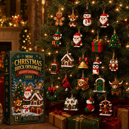 ⏳ Last day to save 49% – 🎄 12-Day Mini Christmas Ornament Advent Calendar | 12 unique festive buildable designs with hanging loops—perfect for decorating Christmas trees, wreaths, and holiday displays 🧱