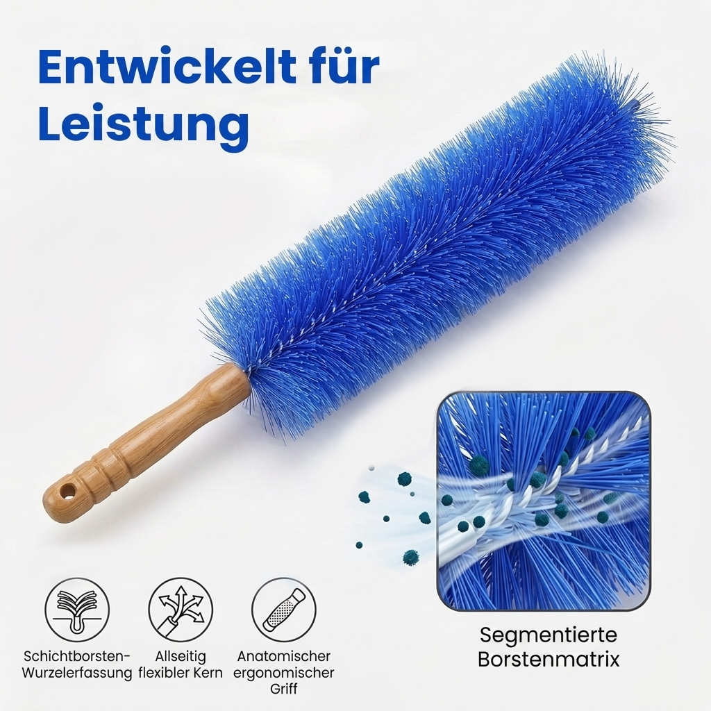 Staubbürste & Reinigungsbürste – Flexibler Mikrofaser-Bürstenkopf, wiederverwendbar, waschbar, ideal für Deckenventilatoren