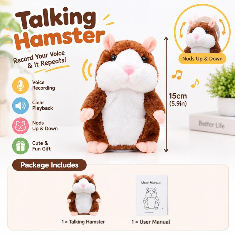 🐹Black Friday Deal 🔥 ✨Talking Hamster Plush – repeats whatever you say, auto head-shaking, hilarious fun for kids & adults.🎁