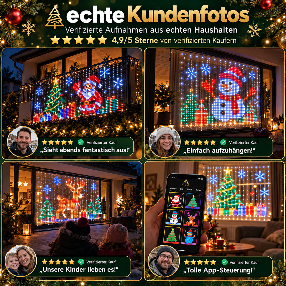 upsell🎄 Smarter LED-Lichtvorhang für Fenster & Wände – bringt Weihnachtszauber nach Hause (Copy)