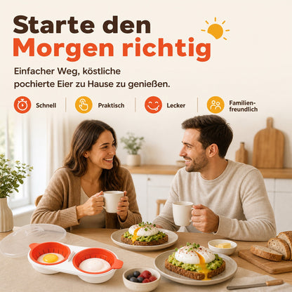 COOKEGGS Mikrowellen Eierkocher – Perfekte pochierte Eier in Minuten